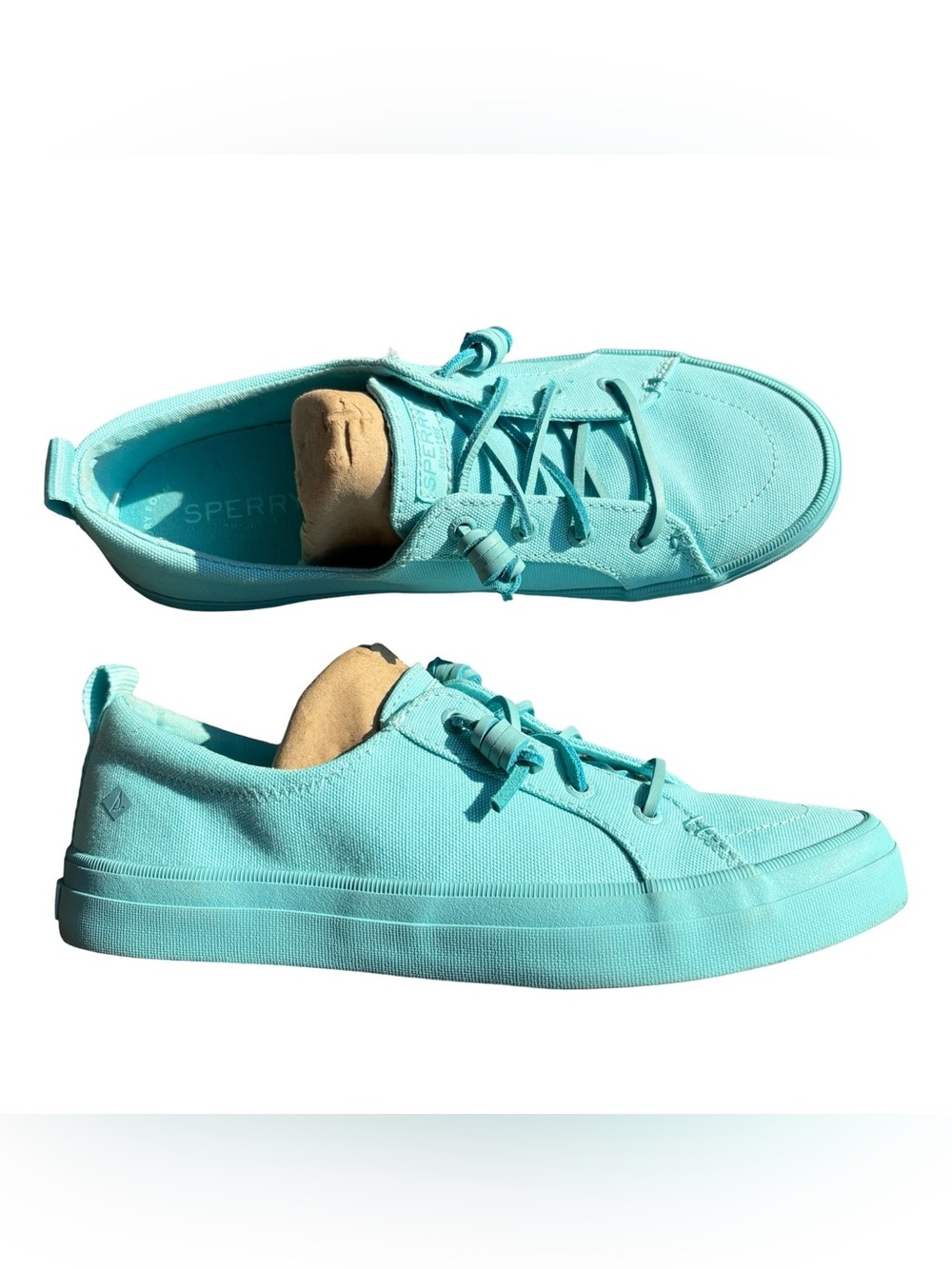Sperry Crest Vibe Canvas Slide Sneakers – Aqua/Teal – Women’s 8.5